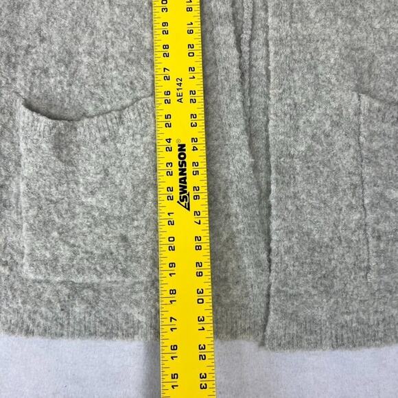 Free People Sweater Cardigan Women L Gray Phantom Open Front Grandpa Mohair Wool - Picture 4 of 7